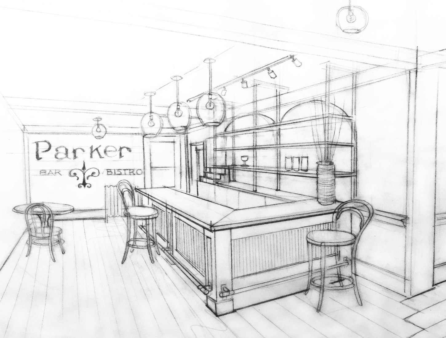 Parker Interior Sketch by James Murray