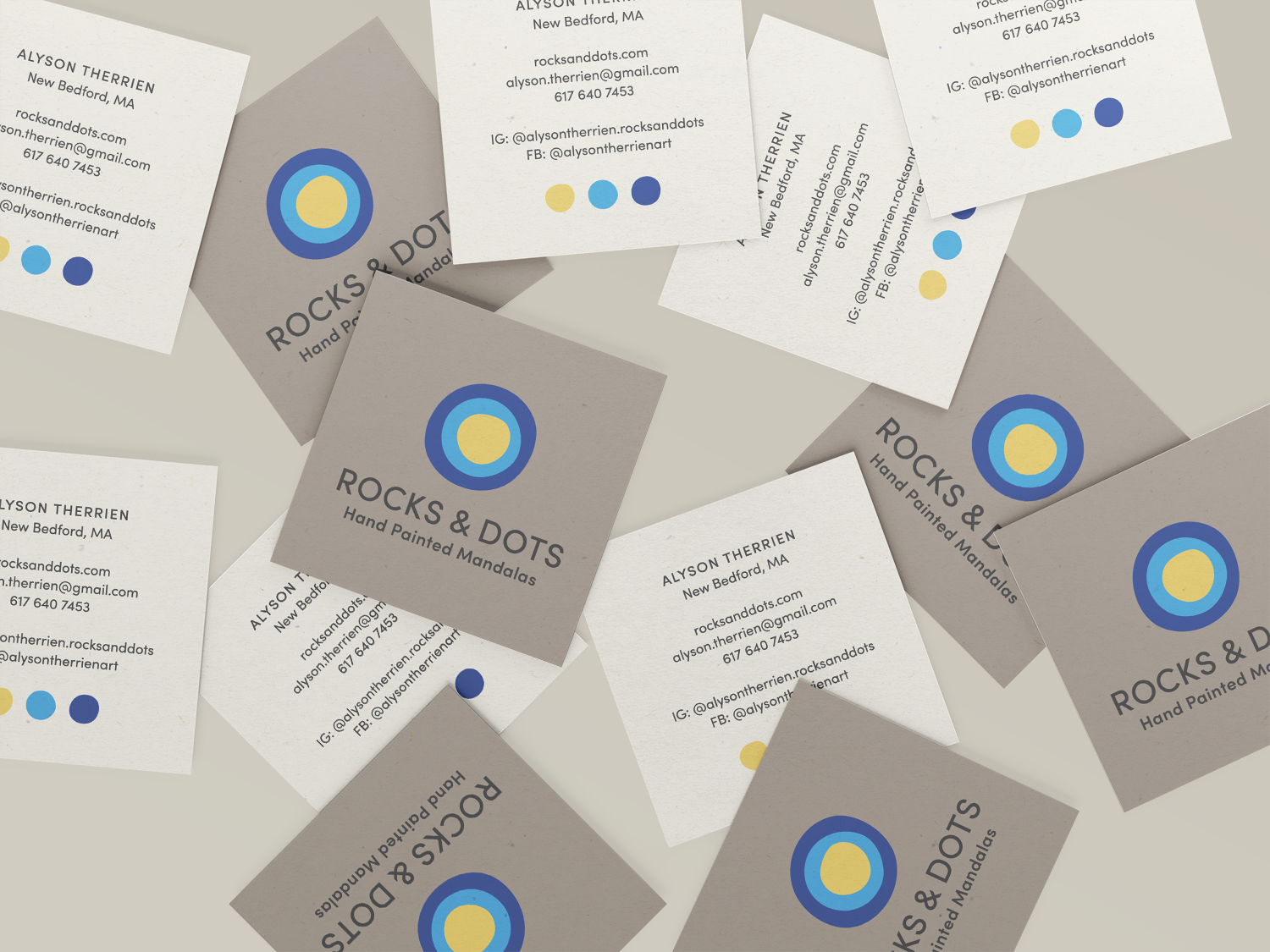Rocks & Dots Business Cards Square